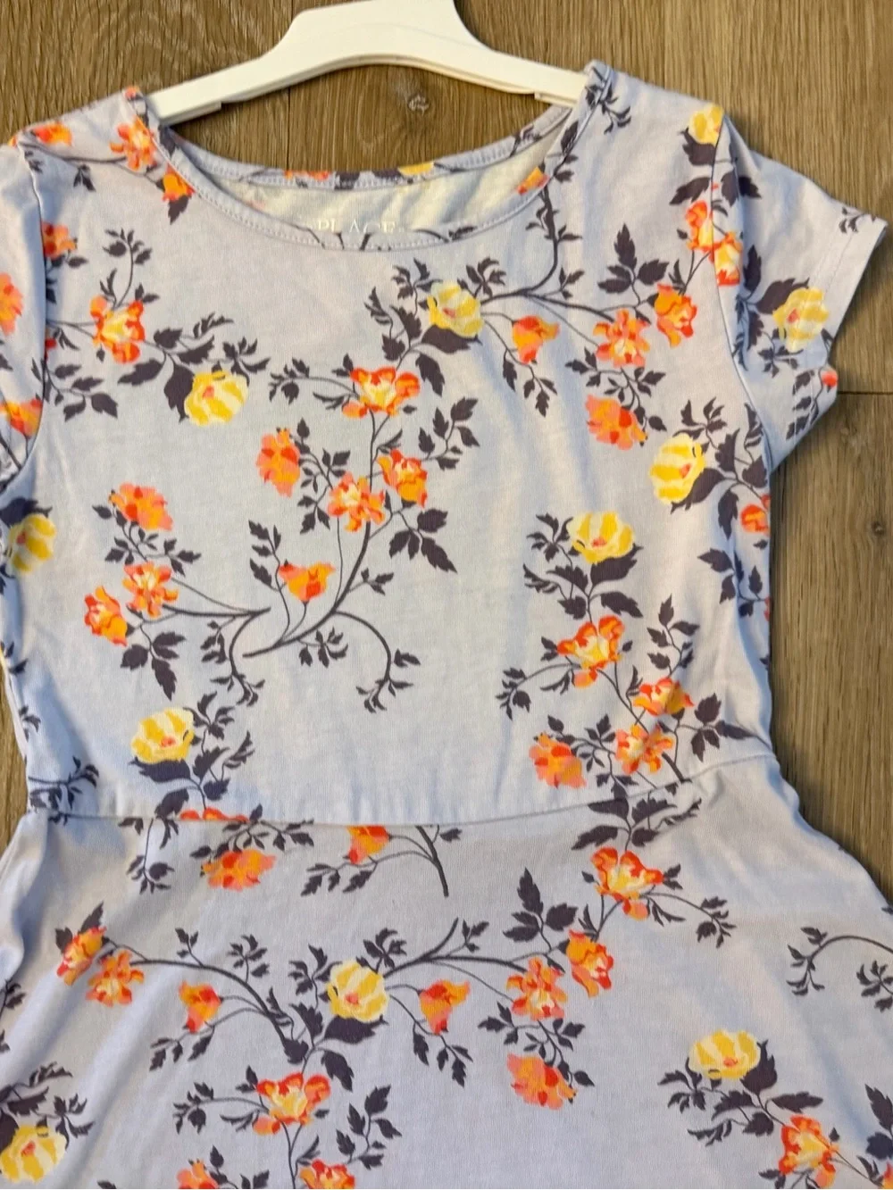 Children Place Girl's Size 7/8 Lavender Casual Dress With Floral Pattern